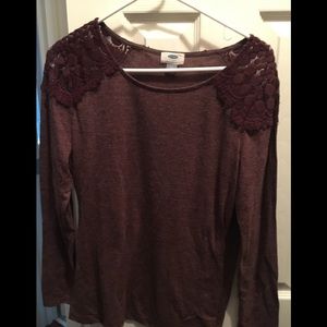 OLD NAVY long sleeve lace detail shirt.